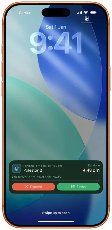 JuiceBox Live Activity on the Lock Screen