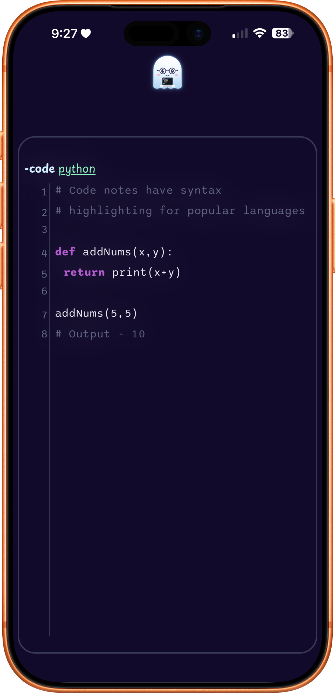 Wisppad Code Snippet Note